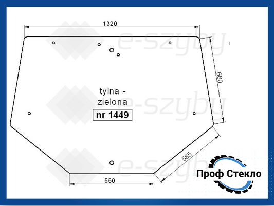 Скло Fiat G170 G190 G210 G240 заднє 1449 фото