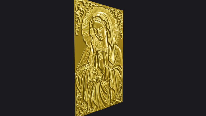 3D STL модель Ікона Святої Богородиці для ЧПУ (рельєф для різьблення по дереву) Ikona-Wood-002 фото