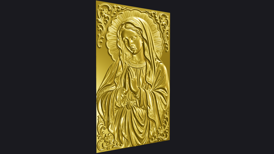 3D STL модель Ікона Святої Богородиці для ЧПУ (рельєф для різьблення по дереву) Ikona-Wood-002 фото