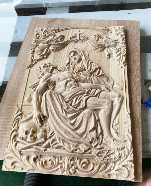 3D STL модель &laquo;Оплакивание Христа&raquo; (икон для ЧПУ, рельеф для резьбы) Ikona-Wood-001 фото