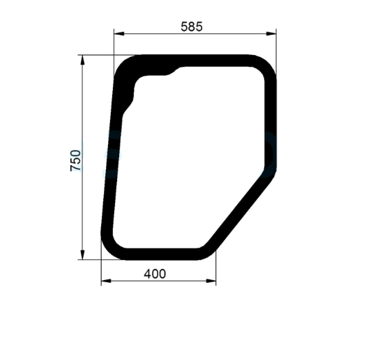 Стекло двери верхнее левое мини экскаватора Komatsu PC20MR-2, PC27MR-2, PC30MR-2 2595 фото