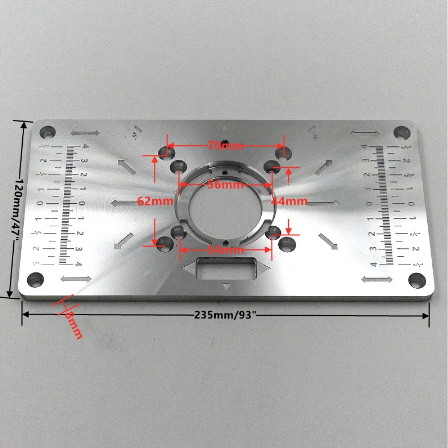 Пластина для кріплення фрезера 235/120/8 мм та 4+1 направляючі втулки копіювальні Butler 1005001572305884 фото