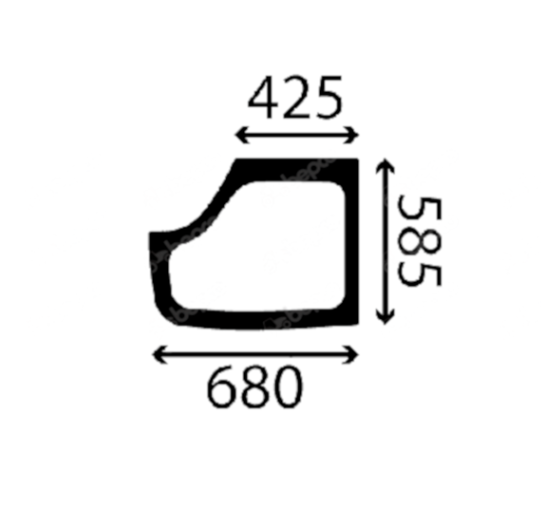 Скло двері ліве нижнє міні екскаватор Fiat Kobelco E70SR, E80SR, E115SR, E135SR, E200SR, E235SR YT51C01079P1 фото