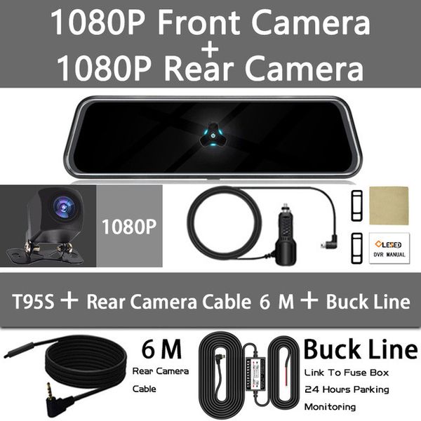 Відеореєстратор дзеркало T95S Full HD 1080P з камерою заднього виду 4000057262648-5 фото