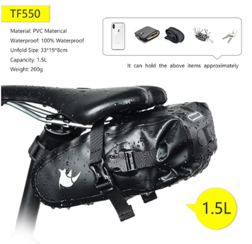 Велосипедна водонепроникна сумка під сідло Rhinowalk TF550 1.5 L 33008421450 фото