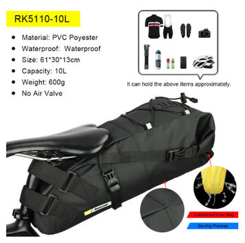 Велосипедна водонепроникна сумка під сідло Rhinowalk RK5110 10L 33008421450 фото