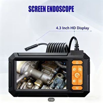 Промисловий цифровий ендоскоп 1080P з екраном &mdash; портативний інспекційний бороскоп для діагностики двигунів авто і труб 540920 фото