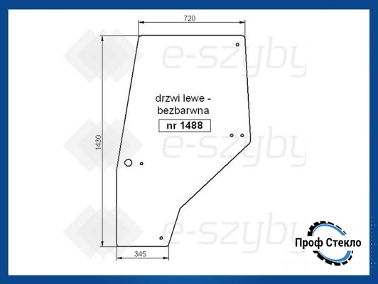Скло CASE 3210 3220 3230 4210 4220 4230 4240 кабіна L-P лівої двері 1488 фото
