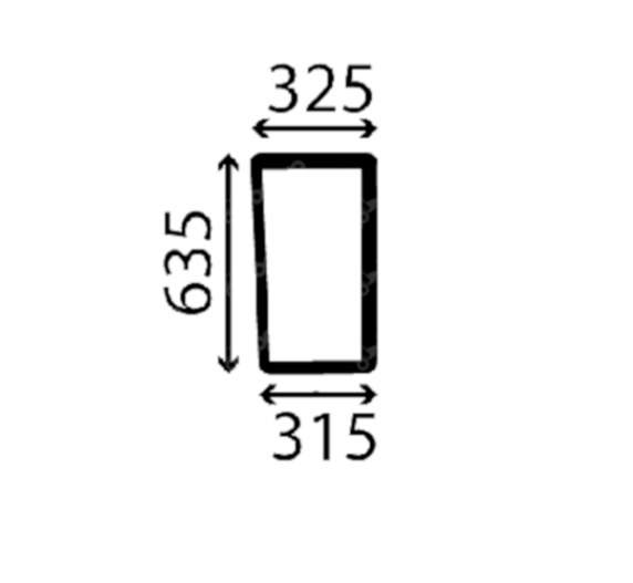 Стекло левое переднее нижнее экскаватора погрузчика Ford 555B, 555C, 555D, 575D, 655C, 655D, 675D 83964541 фото