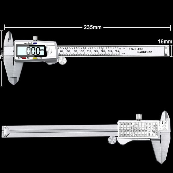 Штангенциркуль электронный цифровой 150 мм с LCD экраном в кейсе 32956302808 фото