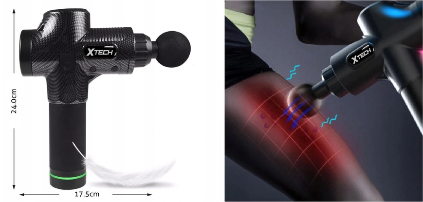 Масажер перкусійний вібраційний XTech Gun Booster 11408685395 фото