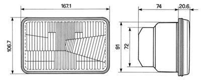 Фара передня ліва Cobo трактор Massey Ferguson 168x107 мм 3809345M91 22233903 фото