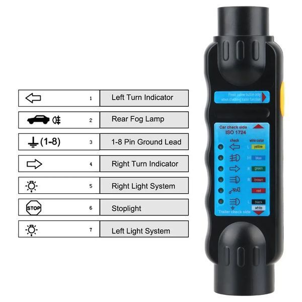 Тестер подключения проводки прицепа 12V 7Pin. 1005006015315732 фото