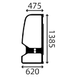 Скло міні екскаватор Takeuchi TB070, TB175, TB175W, TB125, TB135, TB145, TRC50 - Двері 5686-39430 фото 2