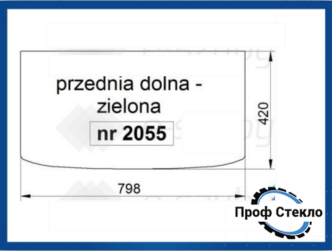 Скло Fiat Kobelco екскаватор New Holland E-BSR СК-SR SRL - передня Нижня 2055 фото