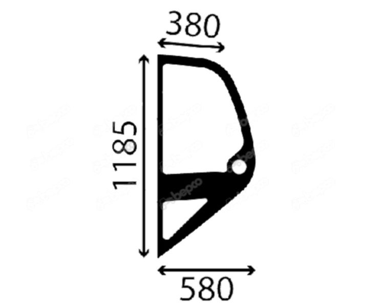 Скло Manitou — MHT 10120L 10160 7140 860L, MLT 629.120LS 633.120T 633TLS 634.120LSU 634T — ліва сторона 2889 фото