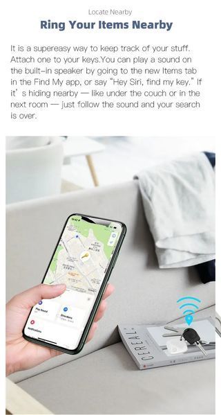 Міні-пристрій GPS-трекер стеження Bluetooth для Apple Find My APP Smart Tag 674764 фото