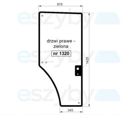 Скло John Deere 7200 7400 7600 7700 7800 7210 7410 7510 7610 7710 7810 праві двері 1320 фото