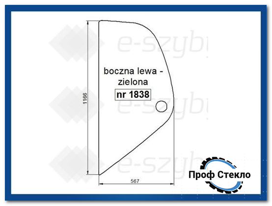 Стекло Manitou - 730.120LS 731LSU 735.120LSU 741.120T 742HL, MT 732 932 1030S 10333HLT, MVT - левая сторона 2889 фото