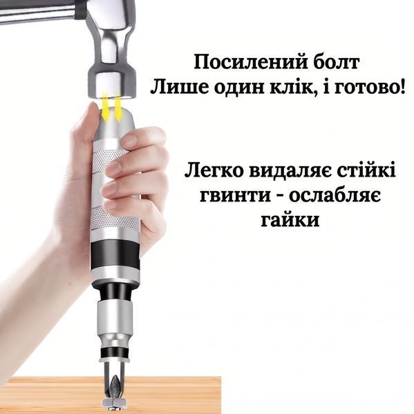 Ударная отвертка с битами (13 предметов) &mdash; Профессиональная ударно-поворотная для авто и мастерской 945654 фото