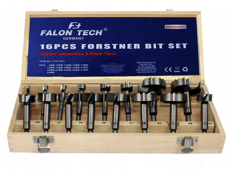 Набор фрез форстера по дереву Falon Tech FT-017001 6-54 мм 16 шт 9910982674 фото