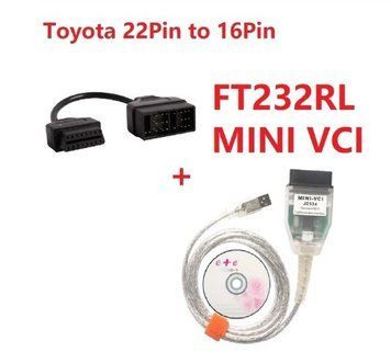 Автомобільний діагностичний сканер MINI VCI J2534 FT232RL для Toyota/Lexus + кабель OBD2 16 pin V14.30.023 32976286348 фото