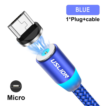 Магнітний Micro USB кабель 1м для зарядки телефону USLION 1005002231745991-1M фото