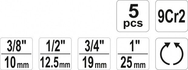 Набір плашок трубних клупи для нарізки різьблення 3/8" 1/2" 3/4" 1" YATO YT-29001 8855021876 фото