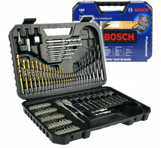 Набор сверл и бит BOSCH TITANIUM 103 шт. 10142412897 фото