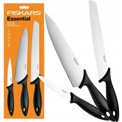 Набір ножів Fiskars Essential 3 шт. 9632429912 фото