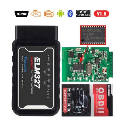 Автомобильный диагностический сканер ELM327 V1. 5 PIC1825K80 Bluetooth USB OBD2 32507663811-2 фото