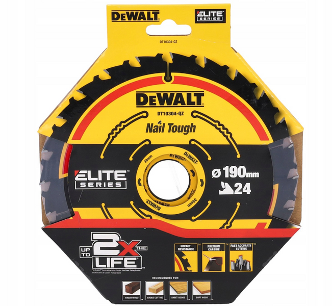Диск пильний для дерева Dewalt 190x24х30 DT10304 пила 13094214182 фото