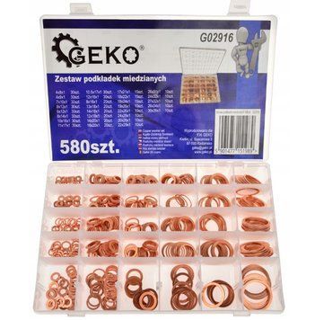Набор медных шайб 580 шт. Geko G02916 8316570316 фото