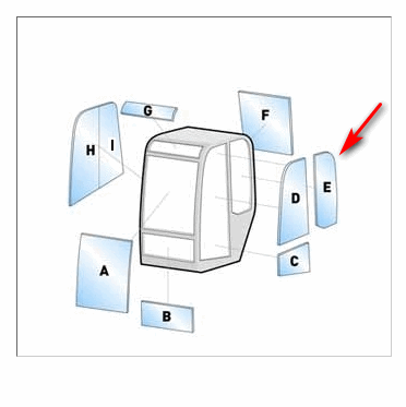 Скло бокове ліве міні екскаватора Pel Job EB350 XT, XT EB450 3116 фото