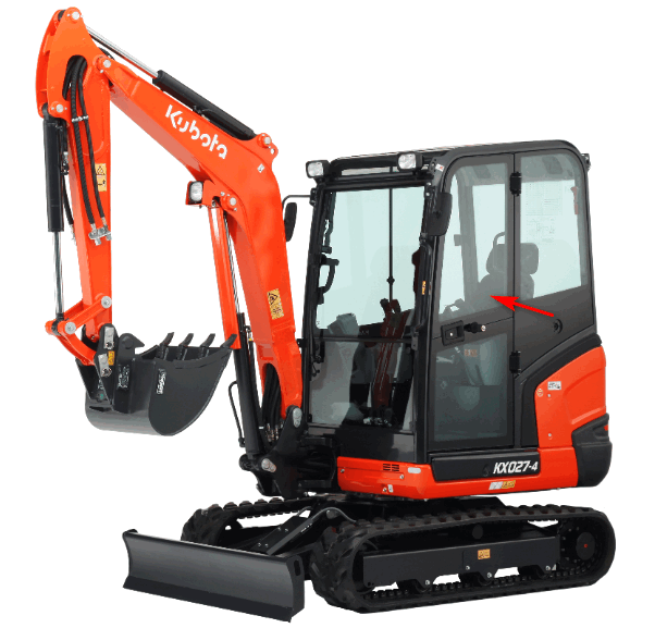 Стекло двери верхнее мини экскаватора Kubota KX027-4 RG268-47140 фото