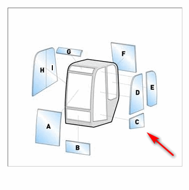 Скло дверне ліве нижнє міні екскаватора Pel Job EB350 XT, XT EB450 2223115 фото