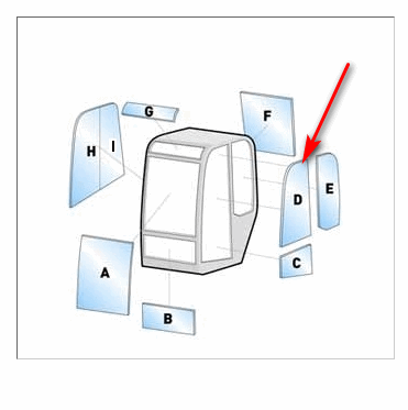 Скло дверне ліве верхнє міні екскаватора Pel Job EB350 XT, XT EB450 3114 фото