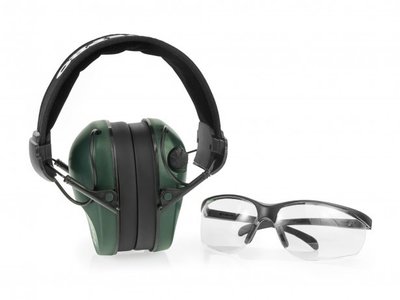 Навушники для стрільби оливкові RealHunter ACTiVE + захисні окуляри 6774006218 фото