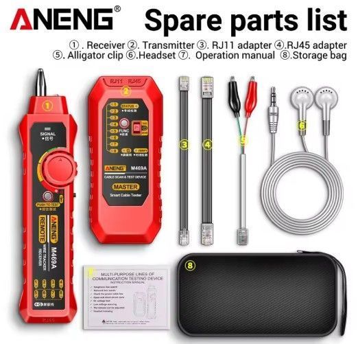Тестер мережі ANENG M469A RJ45 RJ11 LAN 1005006438773481 фото
