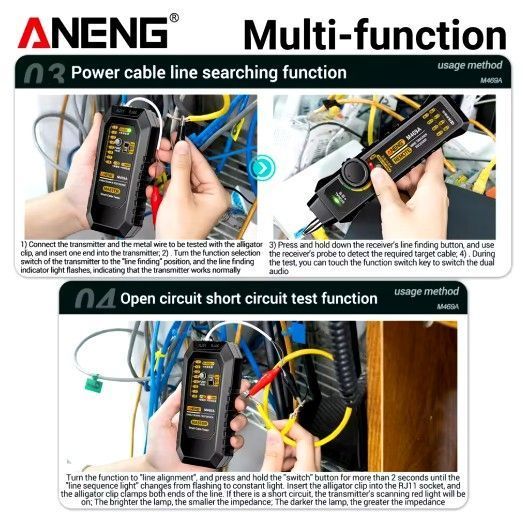 Тестер мережі ANENG M469A RJ45 RJ11 LAN 1005006438773481 фото