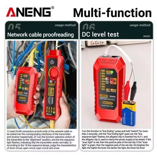 Тестер мережі ANENG M469A RJ45 RJ11 LAN 1005006438773481 фото