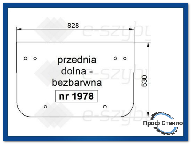 Стекло экскаватор Komatsu PC75R-2 PC95R-2 PC110R PW95R - нижняя передняя часть 1978 фото