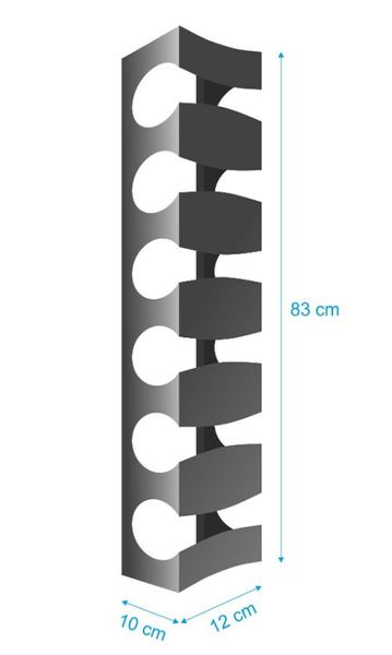 Винна полиця настінна з металу S04 на 6 пляшок 7952411620 фото