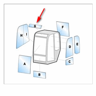 Стекло крыши мини экскаватора Pel Job EB350 XT, EB450 XT 7418365 фото