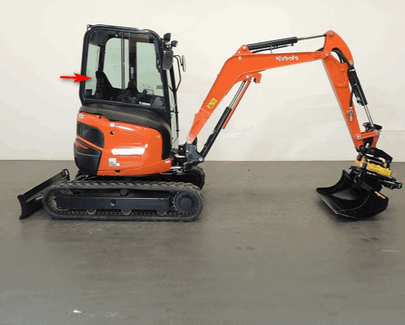 Стекло боковое правое заднее мини экскаватора Kubota U27-4 RH418-46800 фото