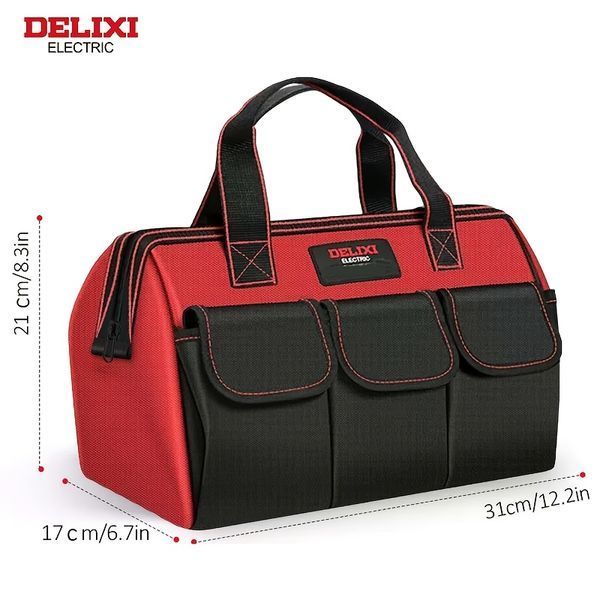 Сумка для інструментів DELIXI ELECTRIC (14 дюймів) &mdash; Зносостійкий органайзер із тканини Оксфорд 1680D 346575 фото