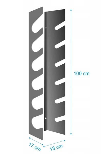 Винна полиця настінна з металу S08 на 6 пляшок 7982320043 фото
