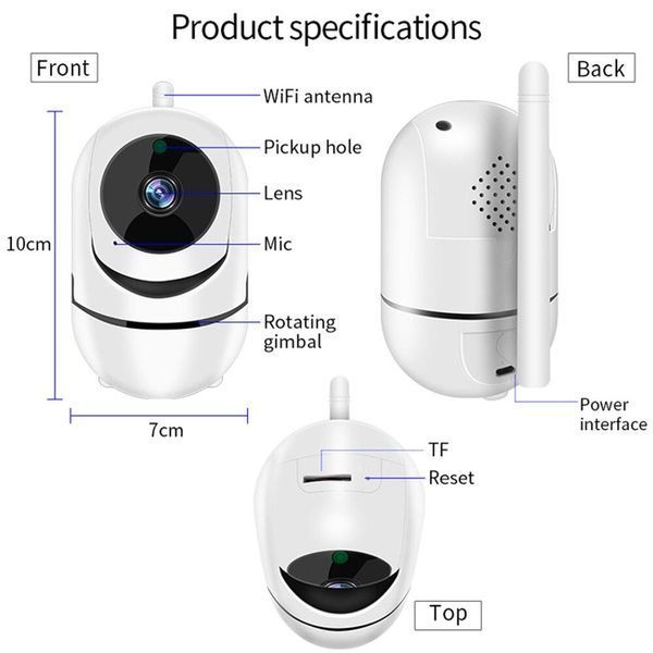 Wi-Fi радионяня с камерой 1080P HD двухстороннее аудио ночное видение домашняя безопасность + карта памяти 32G 4000098340754 фото