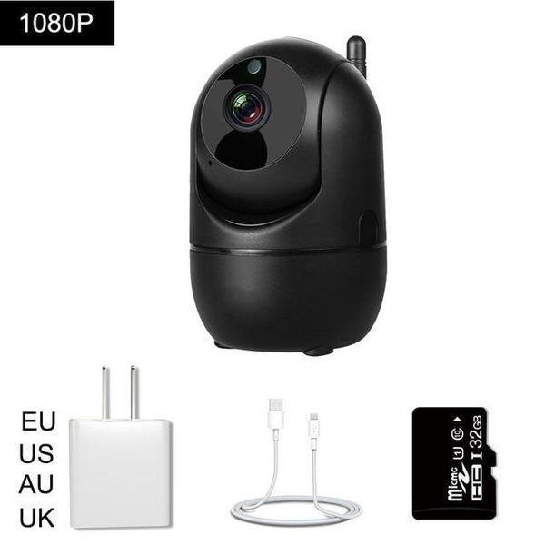 Wi-Fi радионяня с камерой 1080P HD двухстороннее аудио ночное видение домашняя безопасность + карта памяти 32G 4000098340754 фото
