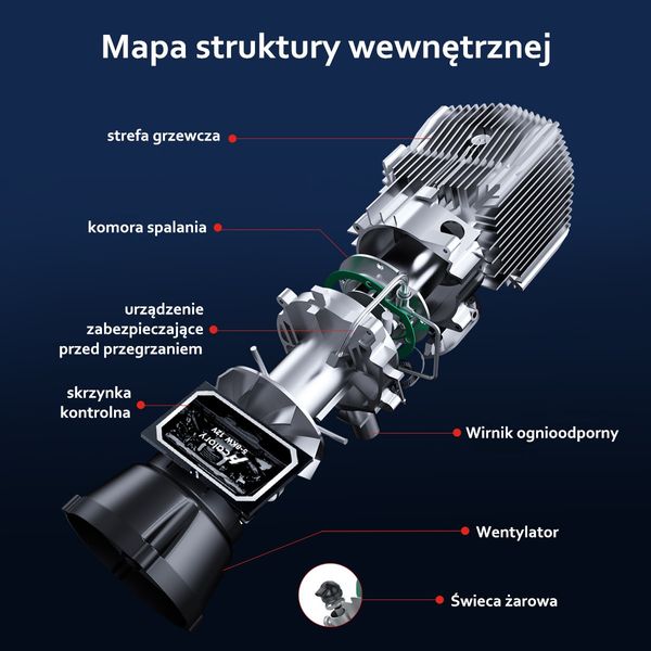 Автономний обігрівач дизельний Hcalory 12В/24В 8кВт LCD 12681407919 фото